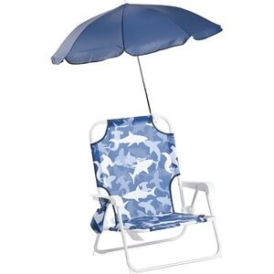 Tommy Bahama Beach Chair Ages 3-6 Years Shark Print Cup Holder Umbrella Foldable
